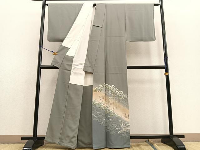 平和屋着物■豪華色留袖 浜松人物風景文 暈し染め 金彩 正絹 逸品 BAAU7425gt_画像2