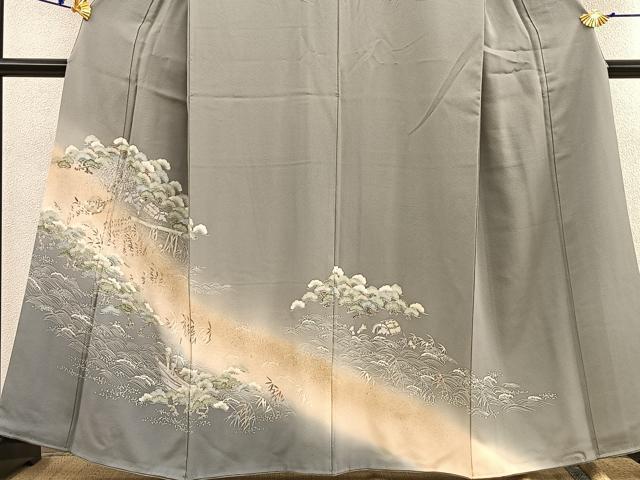 平和屋着物■豪華色留袖 浜松人物風景文 暈し染め 金彩 正絹 逸品 BAAU7425gt_画像3