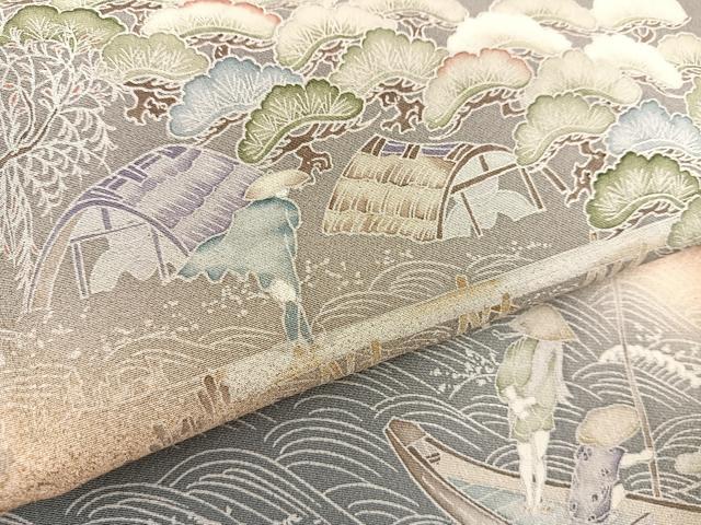 平和屋着物■豪華色留袖 浜松人物風景文 暈し染め 金彩 正絹 逸品 BAAU7425gt_画像5