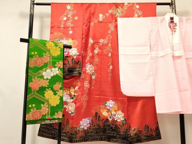 平和屋着物[]七五三 女の子 7歳 祝着 四つ身 長襦袢(無双仕立て