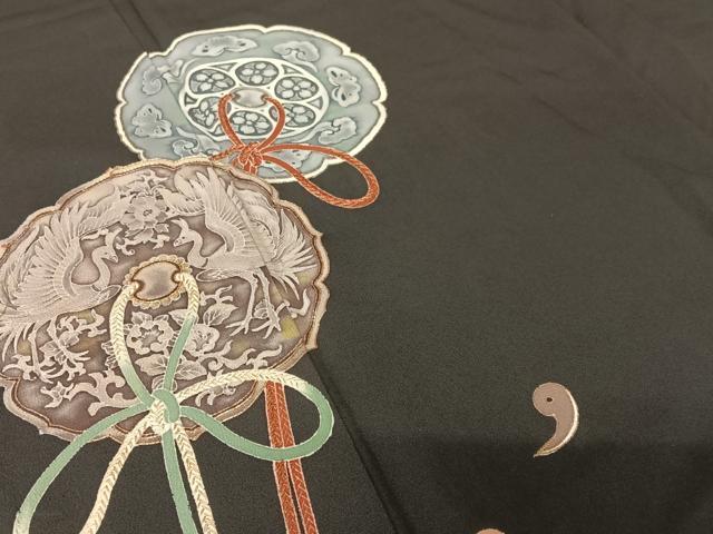 ◆古典◆豪華◆椿七宝紋◆金彩加工◆金駒刺繍◆フルオーダー◆フルセット◆成人式 金駒刺繍 引箔袋帯【七宝 白灰】 [241021-kinho-39] - ￥115,000