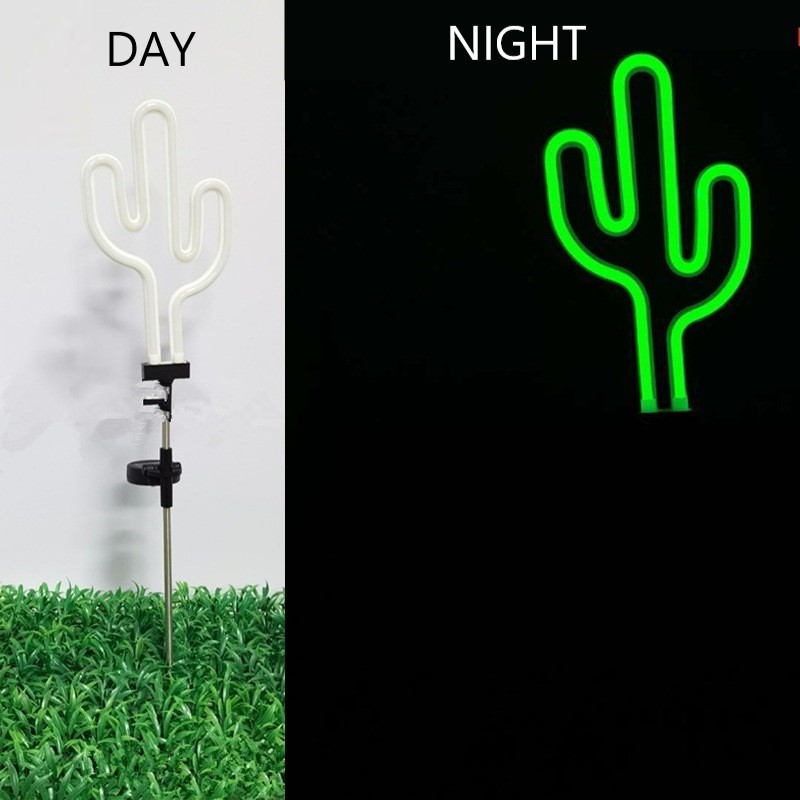 フラミンゴ型とサボテン型のガーデンライト 裝飾品 オーナメント アート おしゃれ かわいい 庭 ベランダ インテリア プレゼント ギフト