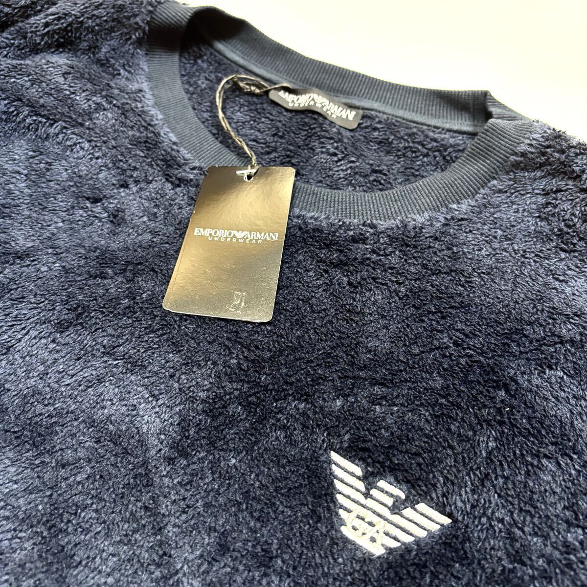 新品 エンポリオ アルマーニ ルームウェア ラウンジウェア 長(zhǎng)袖長(zhǎng)パンツ 里起毛 フリース S?Mサイズ アンダーウェア 上下セット パジャマe