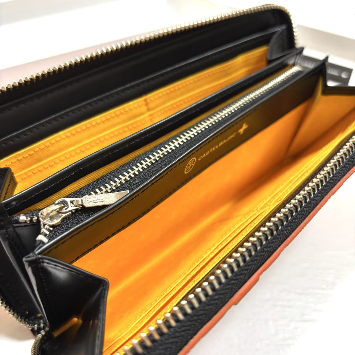 新品箱付 カステルバジャック 長財布 ラウンドファスナー ウプラ オレンジ 054624 54624_画像3