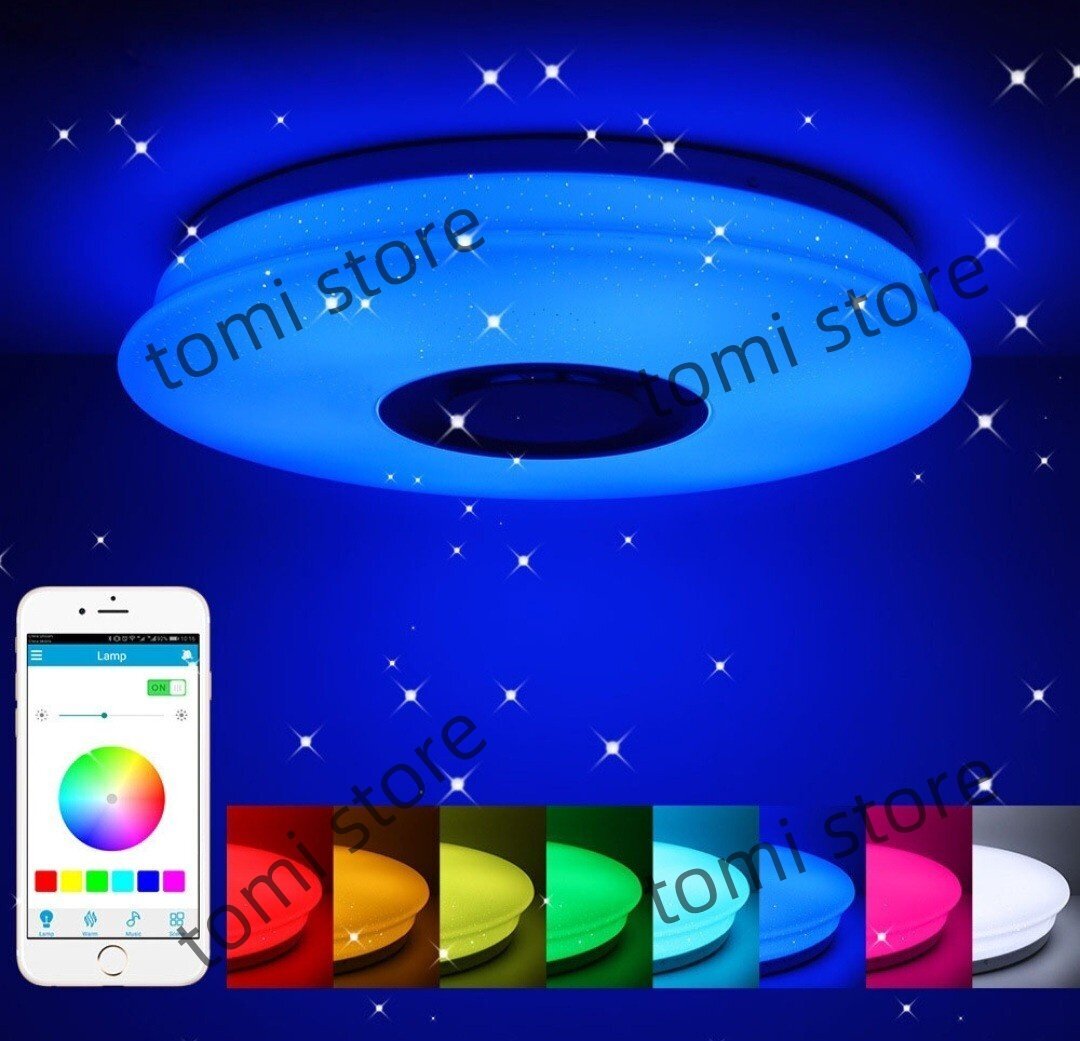 人気美品☆LED リビング照明 リモコン付シーリングライト Bluetooth接続 タイマー付 APP制御 36cm 無段階調光調色 8畳 36W_画像2