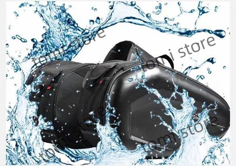 バイク用 サイドバッグ ツーリングバッグ レインカバー付き ヘルメットも入る(拡張機能あり) 上質(zhì)カーボン調(diào) 大容量 カーボンブ