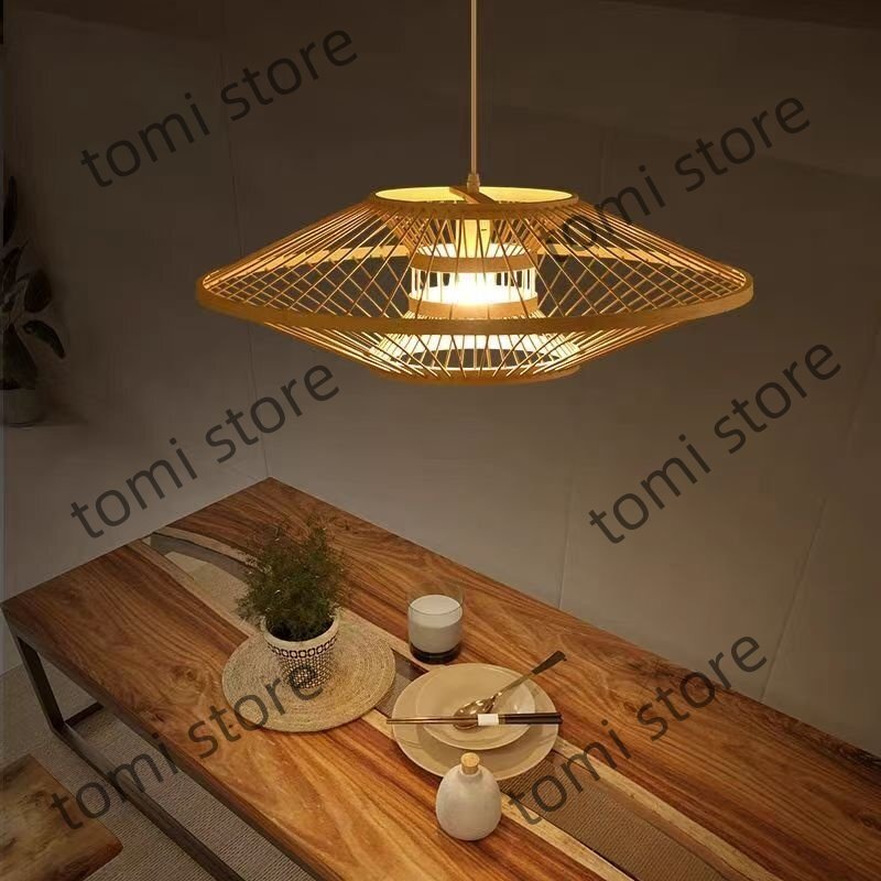 田舎風(fēng)シャンデリア 竹制シャンデリア 手編み 和風(fēng)シャンデリア ベッドルーム/レストラン/廊下/玄関用ランプ 裝飾品 美品
