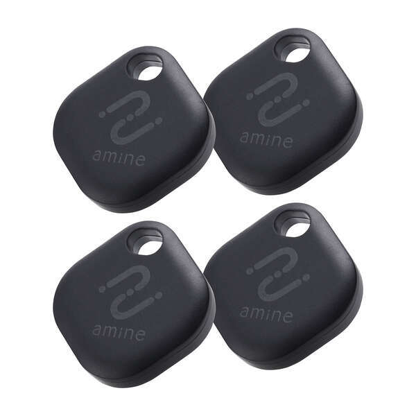 IP65設計スマートトラッカー [amine] タグ型/電池交換タイプ 4個入 AndroidのFind Hubアプリから荷物のありかを探せる: LGT-BETG1BKG4_画像1