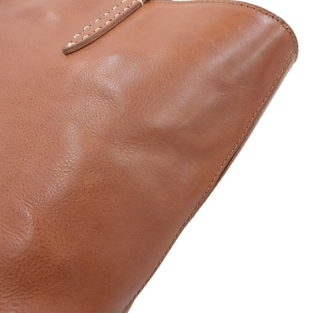 美品 ゲンテン 現行ロゴ 40335 TOSCA トスカ ミネルバボックス レザー ショルダー トートバッグ ブラウン レディース メンズ 旅 オフィス_画像6