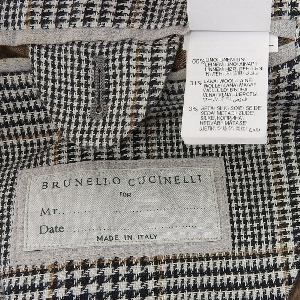 超美品 ブルネロクチネリ 19ss 2019年商品 リネン × ウール × シルク 三者混 2つボタン テーラードジャケット 背抜き 春夏_画像6