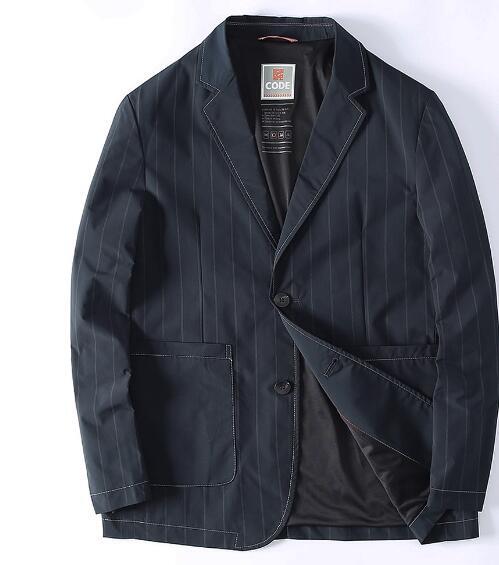 大人気3XL グレー 新品 ブレザー ストライプ ストレッチ 薄手 テーラードジャケット メンズ 防シワ 細身 春夏 軽量 ビジネス ジャケット_画像3