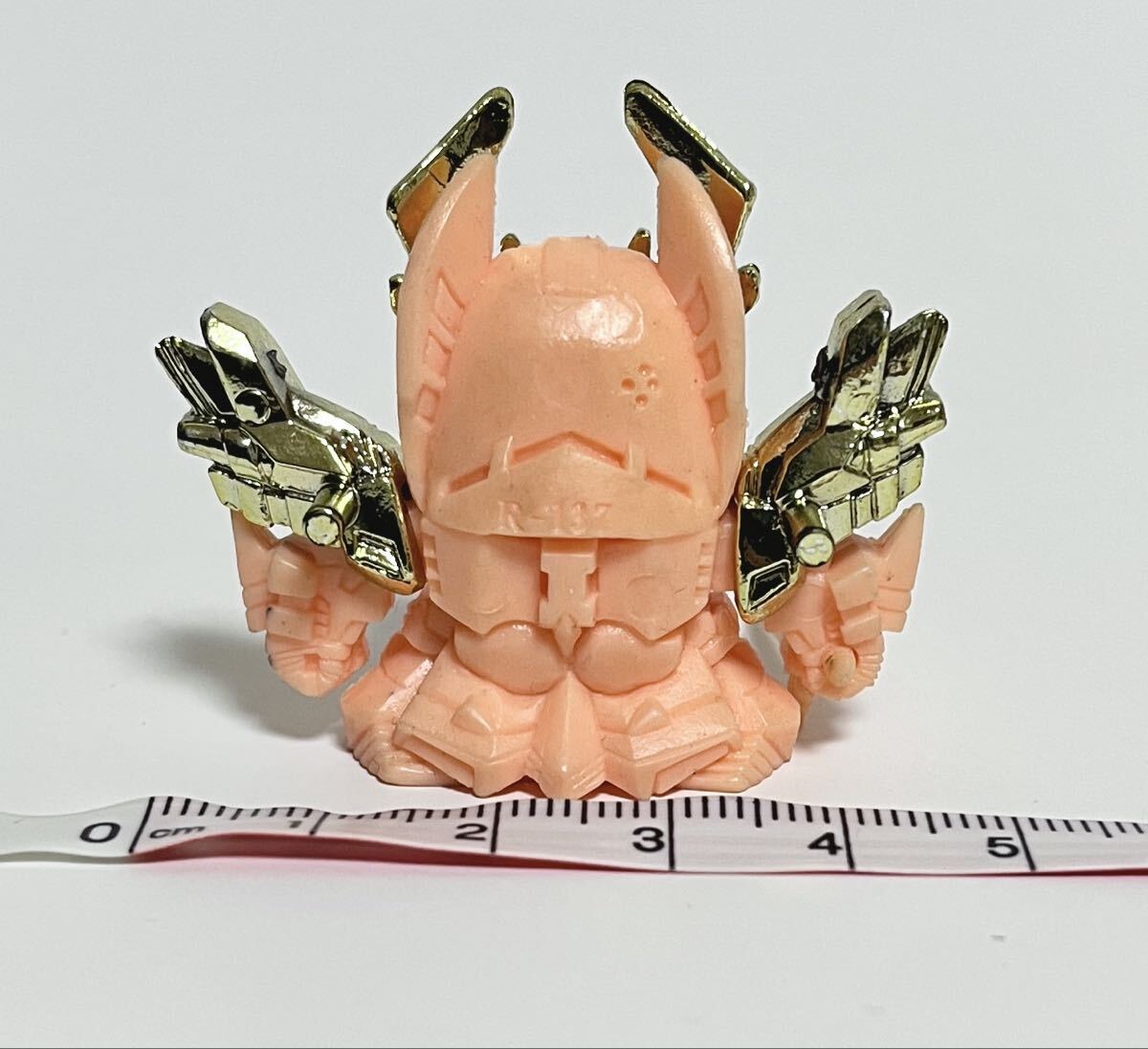 【当時物】SDガンダム ガシャポン戦士「本体:ベージュ/金メッキパーツ ゴールド R-187」ガン消し フィギュア 機動戦士 中古 バンダイ_画像5