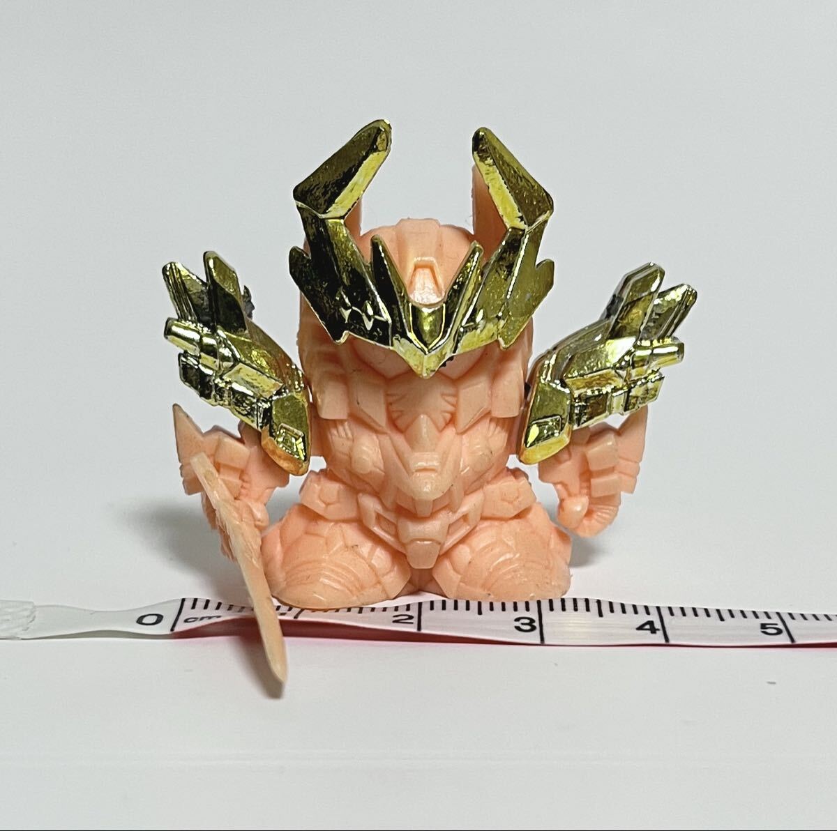 【当時物】SDガンダム ガシャポン戦士「本体:ベージュ/金メッキパーツ ゴールド R-187」ガン消し フィギュア 機動戦士 中古 バンダイ_画像2