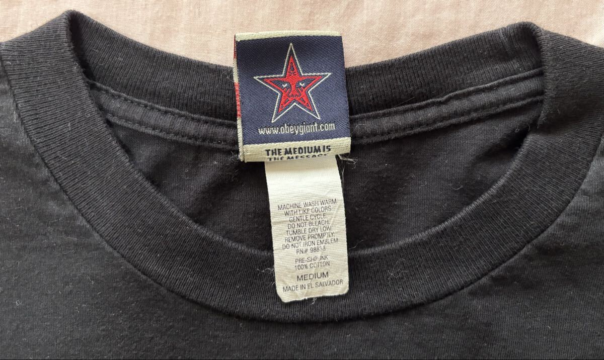 OBEY Tシャツ　90年代　黒　サイズ：M　送料込_画像5