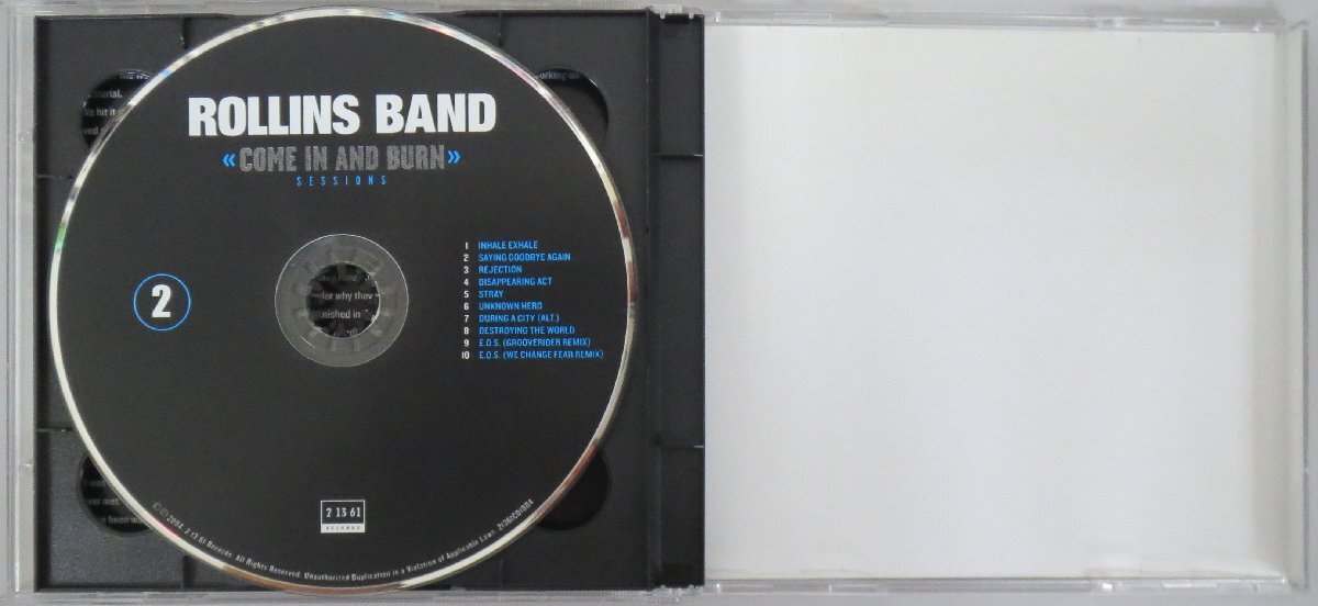 ROLLINS BAND / COME IN AND BURN - SESSIONS / 21361CD1804 US盤 2CD［ロリンズ・バンド、BLACK FLAG］中古CD_画像4