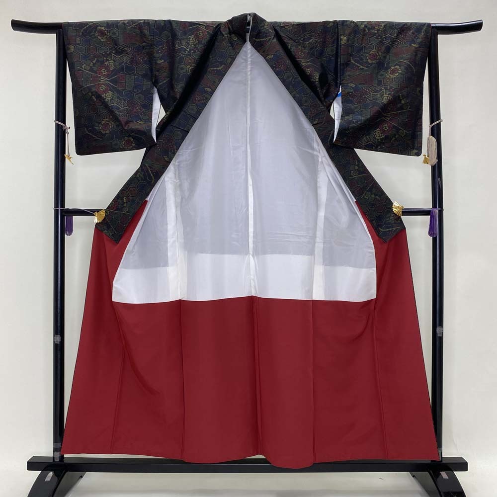 大島紬 横双 よこそ 袷 お洒落着 普段着 正絹 裄64.5cm 身丈155cm 美品 Bランク 2124_画像7