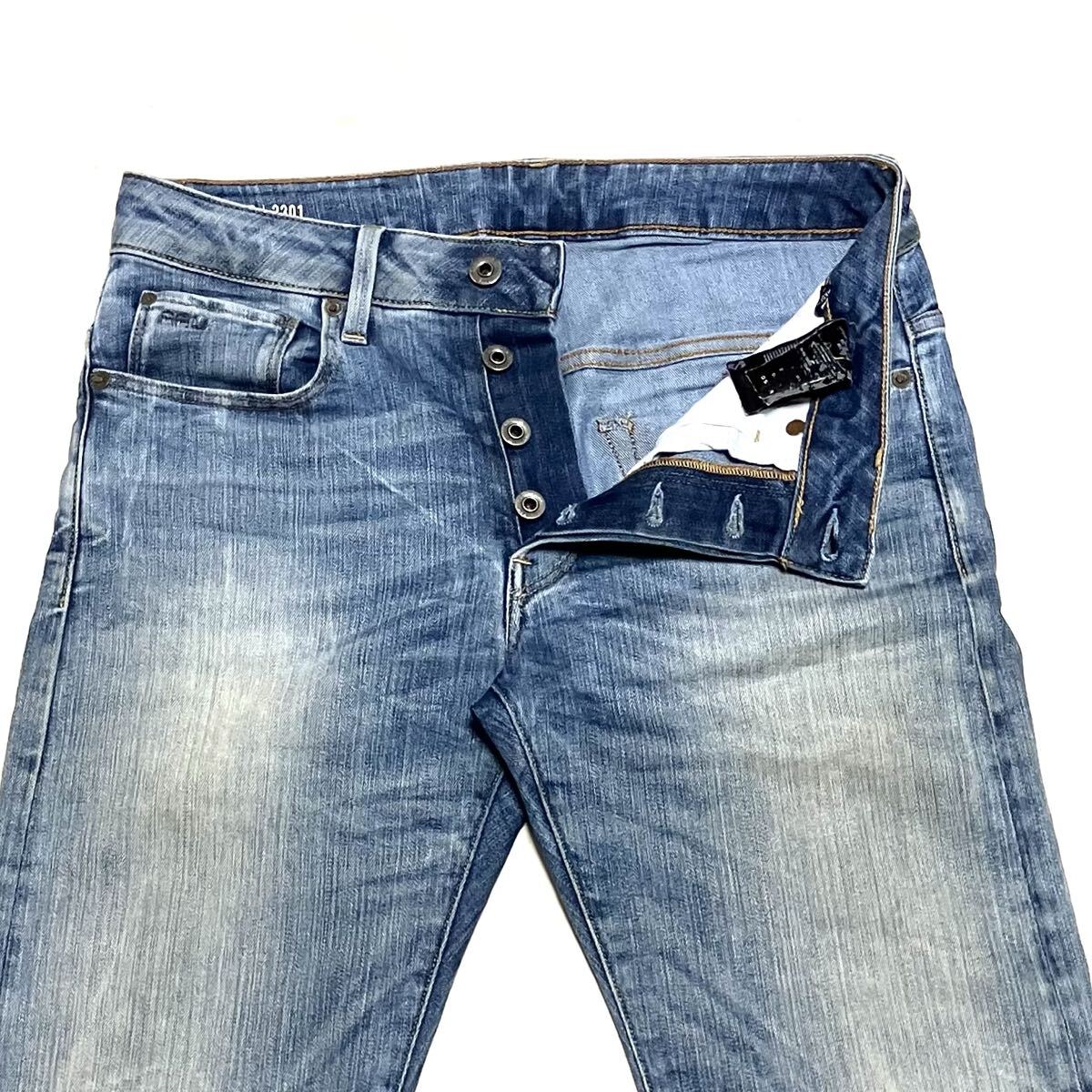 送料無料 G-STAR ROW 3301 straight stretch denim_画像4