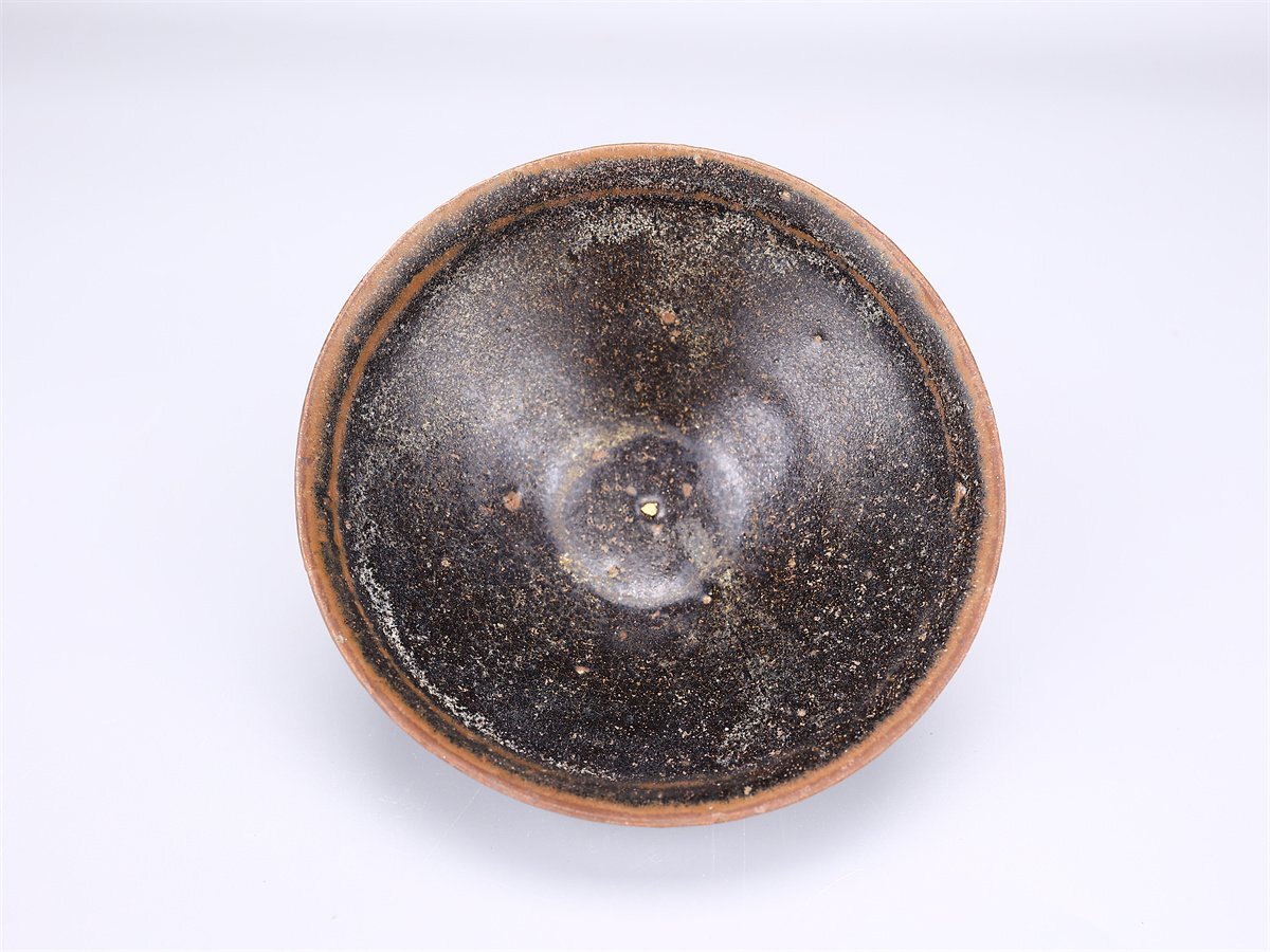 吉】CL880 唐物 【宋代建窯】 天目 茶碗 高5.5㎝ 径11㎝／箱