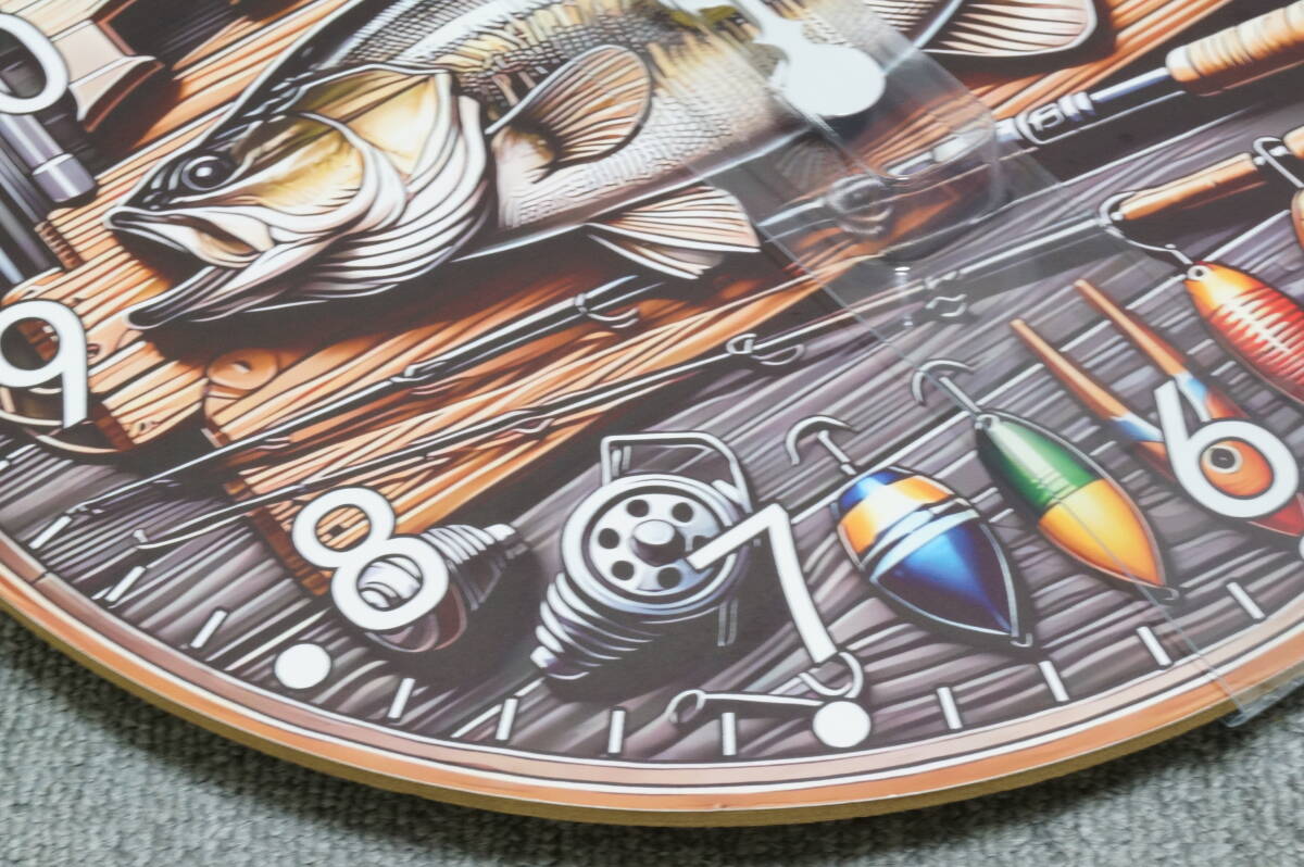 新品　未使用　時計　直径約35cm　釣り好きな方どうぞ_画像4