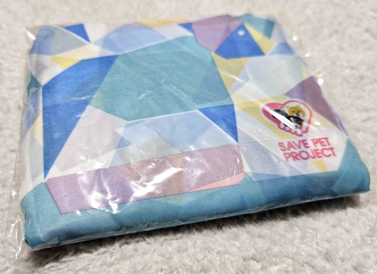 【新品・未使用・2個セット】★愛犬 お散歩 ミニトートバッグ★可愛いピンク & 爽やかブルー★足形アート★save pet project★送料185円★_画像2