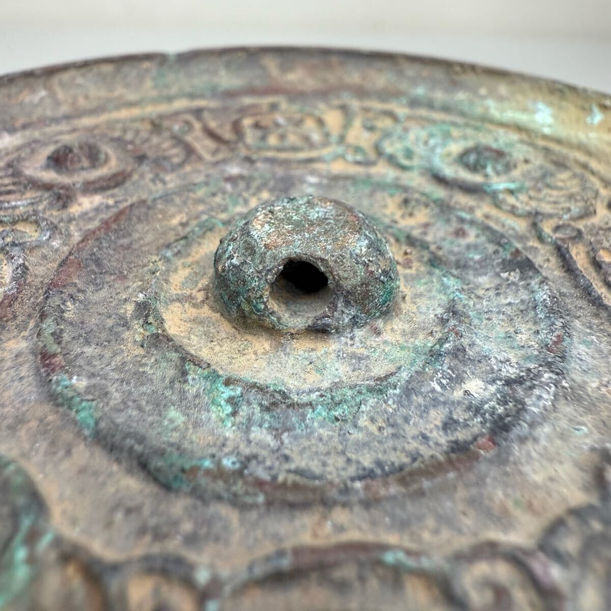 中国古美術、古銅古鏡 CB4-中国古美術 時代物 古銅 銅製 古鏡 銅鏡 文字図 龍図 2点