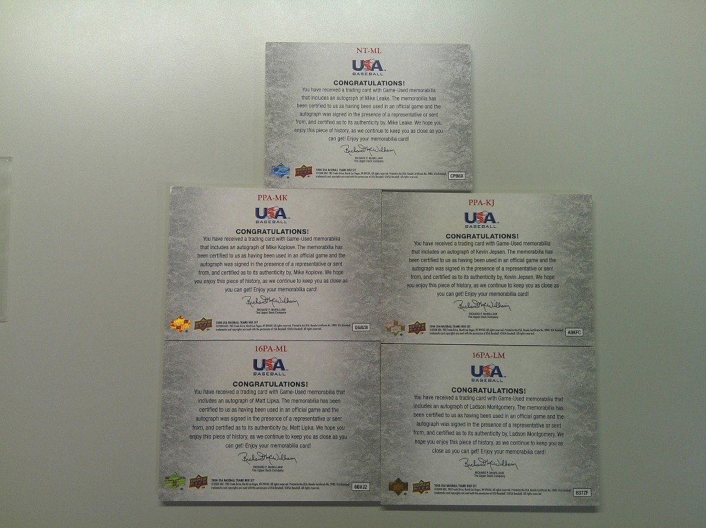 2008 UD USA SET 30～50シリ！PATCH-AUTO×5枚！！！_画像2