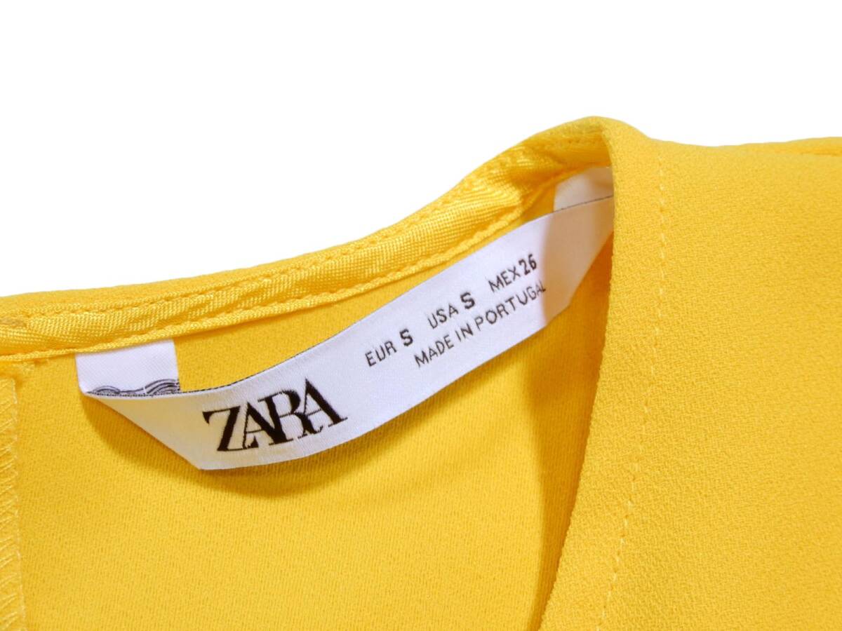ザラ ZARA 大人素?cái)偿攻骏ぅ搿睽欹ど?ウエストリボン ブラウス S