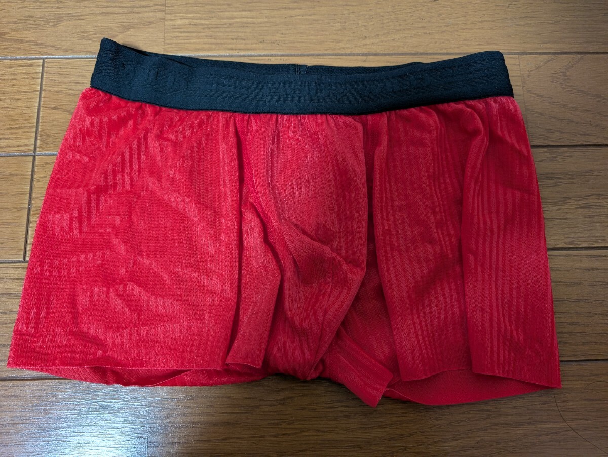 (1枚) Mサイズ　BODY WILD ボクサーパンツ　赤色　ボクサー　前閉じ　裾部カットオフ　グンゼ　　GUNZE 　2_画像1