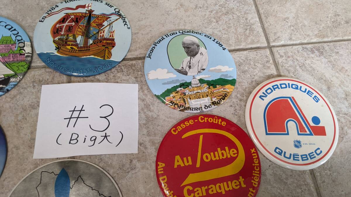 缶バッジ 海外版 ビンテージ 英語・フランス語(38セットの#3) おおきいサイズ _画像3