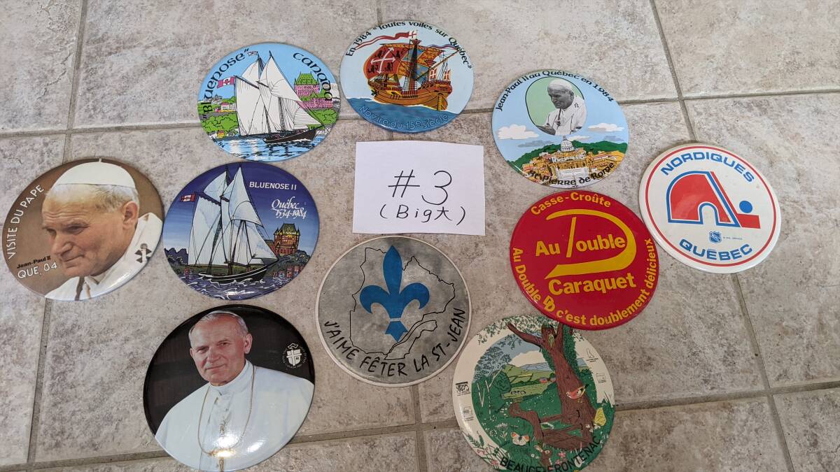 缶バッジ 海外版 ビンテージ 英語・フランス語(38セットの#3) おおきいサイズ _画像1