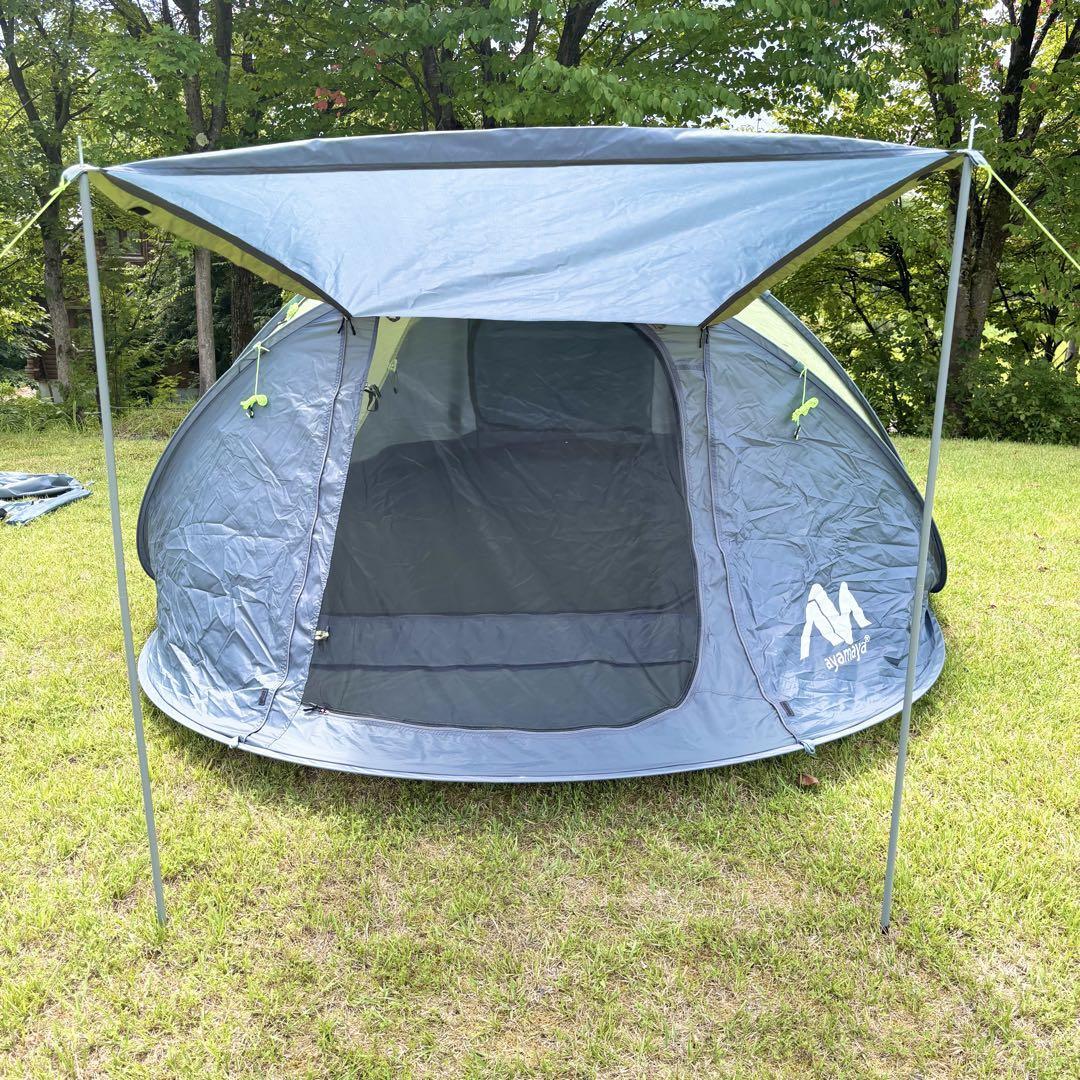 良品】ayamaya ポップアップテント 4人〜6人用 カーキ ドーム型