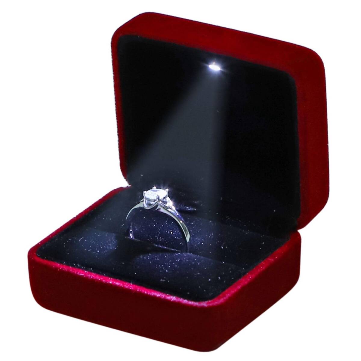 【人気商品】箱 指輪 ケース 婚約指輪 (ワインレッド) 婚約指輪 リングボックス リングケース プロポーズ 指輪ケース Boon_画像1