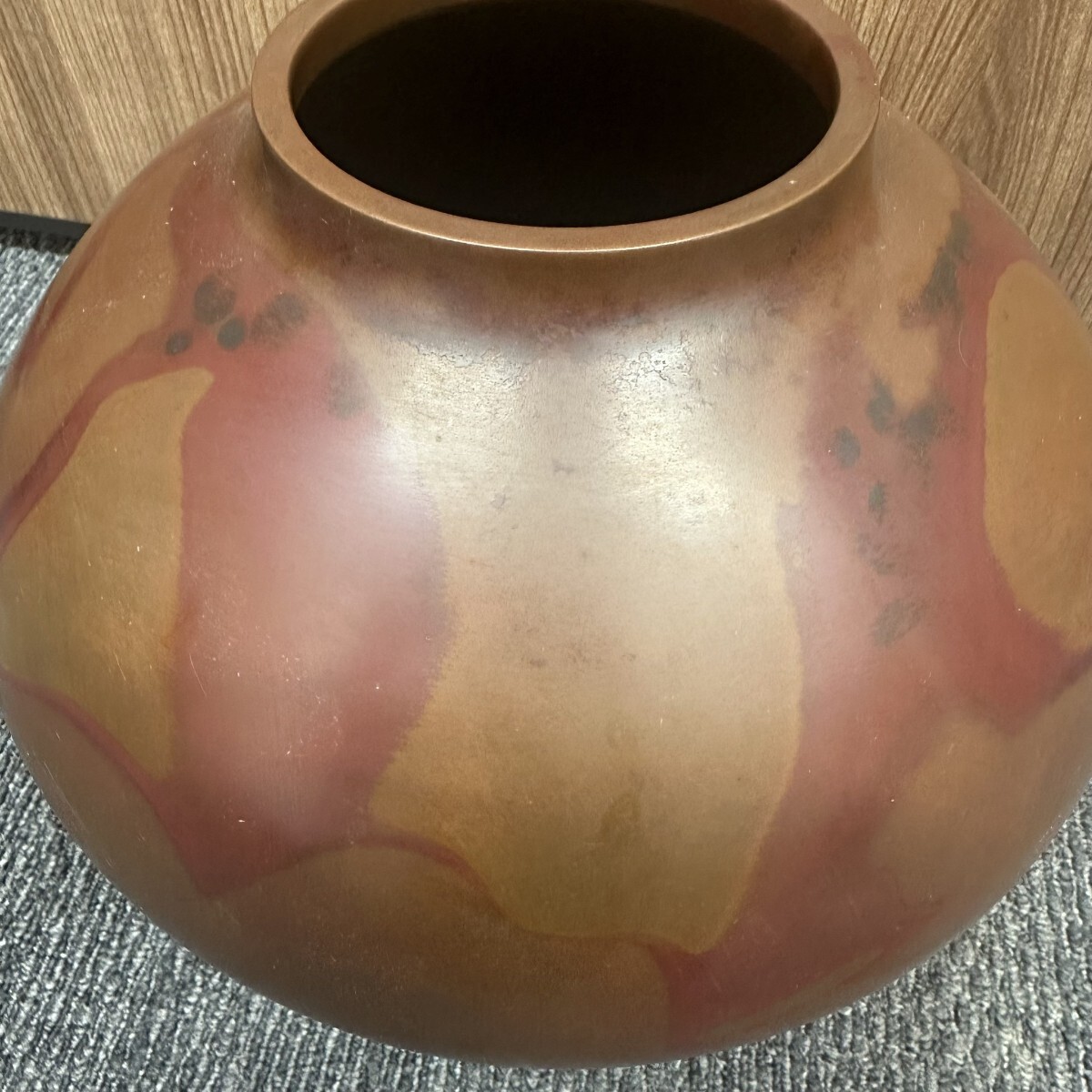 高岡銅器 花瓶 吉野竹治 花器 MI☆1円~保管品 高岡銅器 吉野竹治 銅製 花瓶 鋳銅花器 古美術