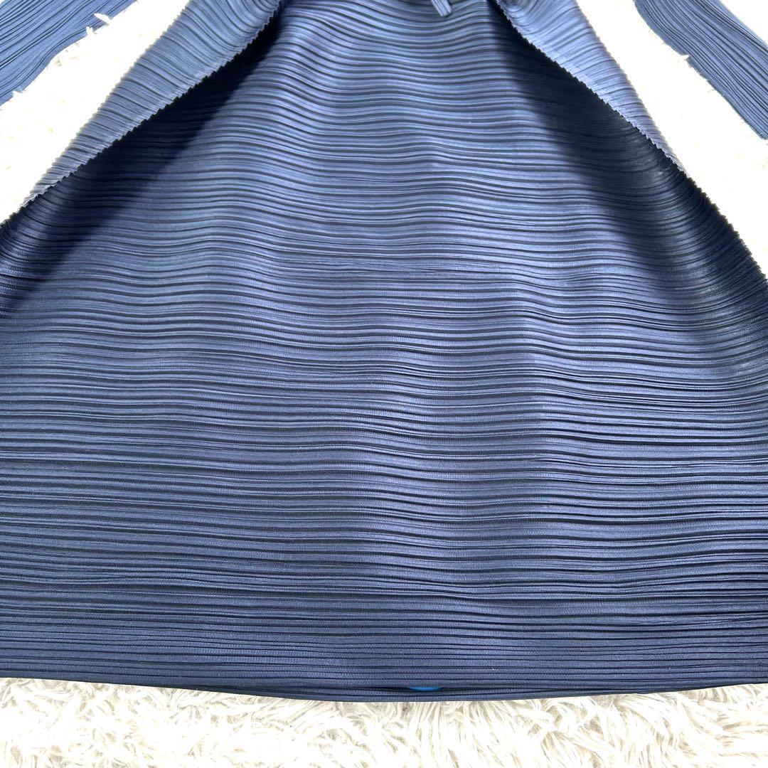 【美品】プリーツプリーズ ネイビー 23AW 横プリーツ ワンピース ハイネック 美品】プリーツプリーズ PLEATS PLEASE ネイビー 23AW WONDERS