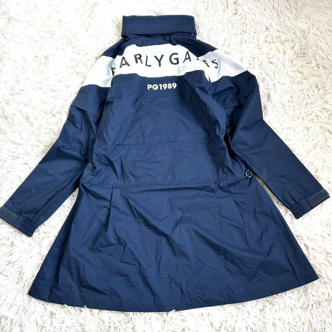 0 パーリーゲイツ AQUAX 防水透湿 レインジャケット ワンピース 紺 未使用品◎PEARLY GATES パーリーゲイツ 2WAY レインワンピース