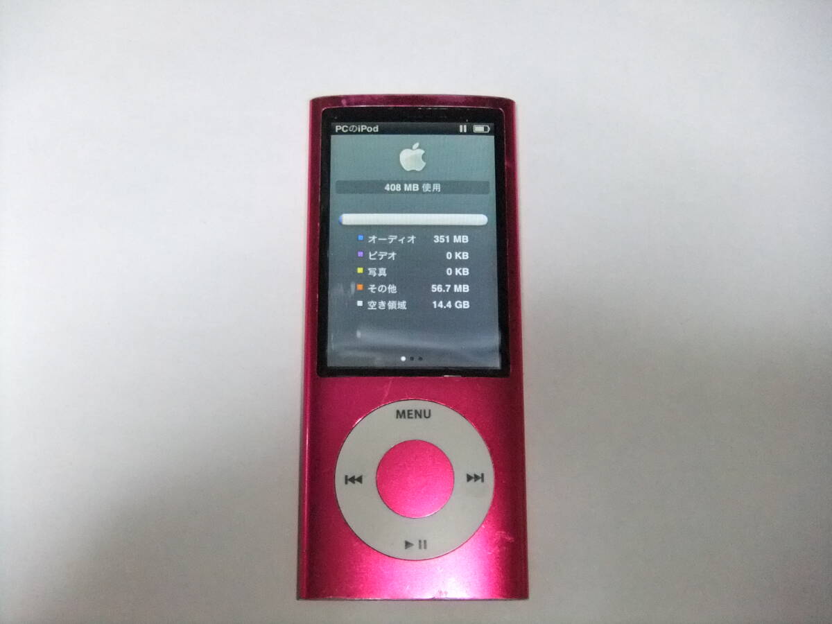 iPod Nano5世代16GB ピンクno.210バッテリー交換済作動品 iPod nano 16GB 第5世代 A1320 ピンク 「連続再生22時間」新品