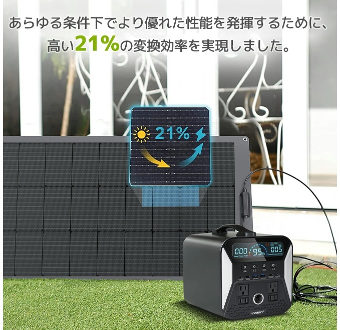 【新品】LVYUAN(リョクエン) 単結晶 ETFE 柔性 据置型 100W フレキシブルソーラーパネル 太陽光パネル 曲げ可能 30度湾曲可能 防水防塵 _画像4