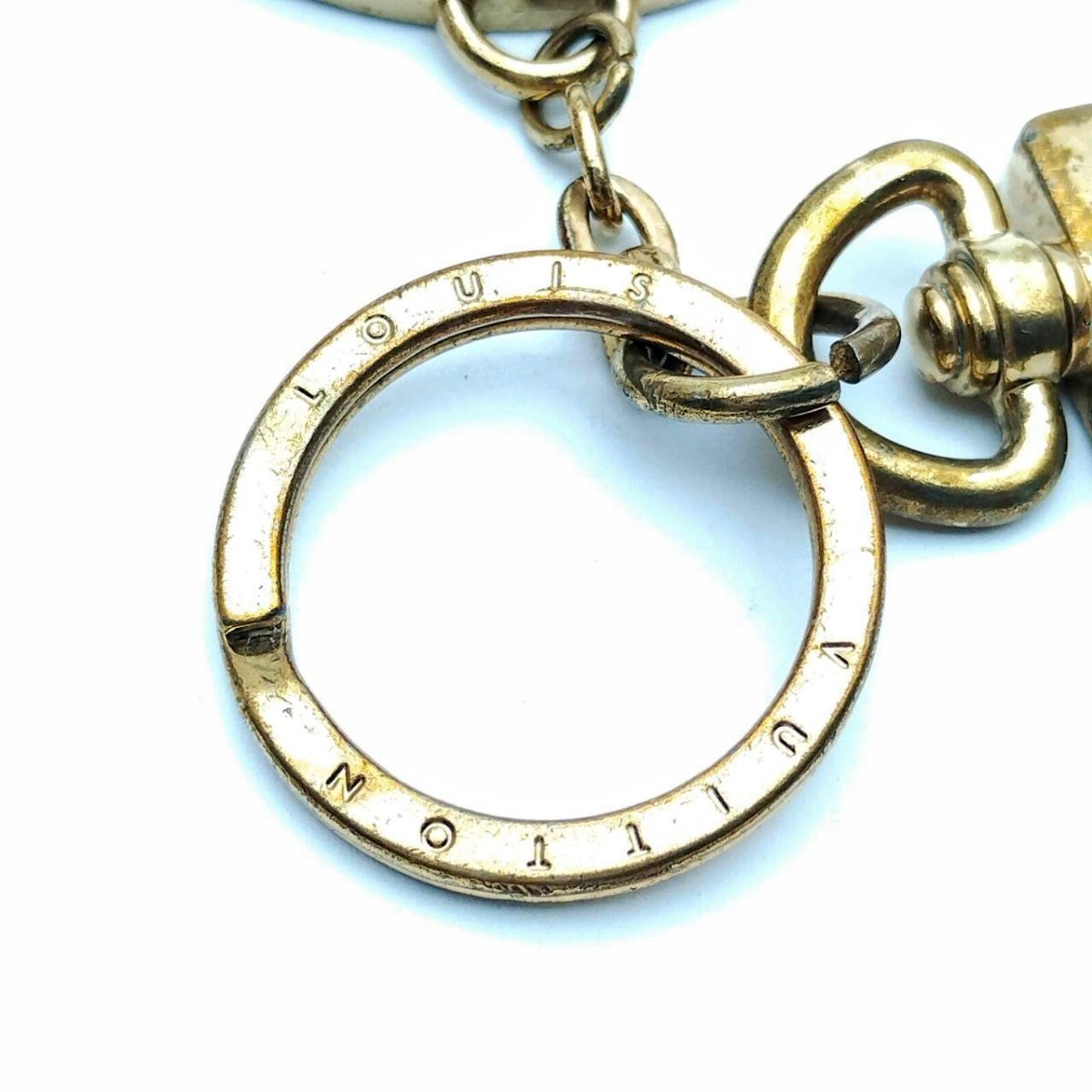 ルイヴィトンキーフォルダー ルイヴィトンポルトクレタブキーリング 黒/黄 シルバー金具 ユニ