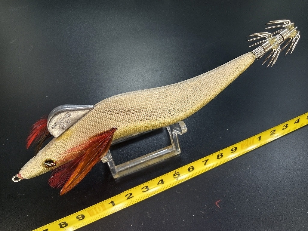 ブリーデン エギマルNEO大分 4.5号シャロー #GMアジオリーブ 金テープ USED 藻場 大型アオリイカに BREADEN EGI-MARU SQUID JIGS_画像3