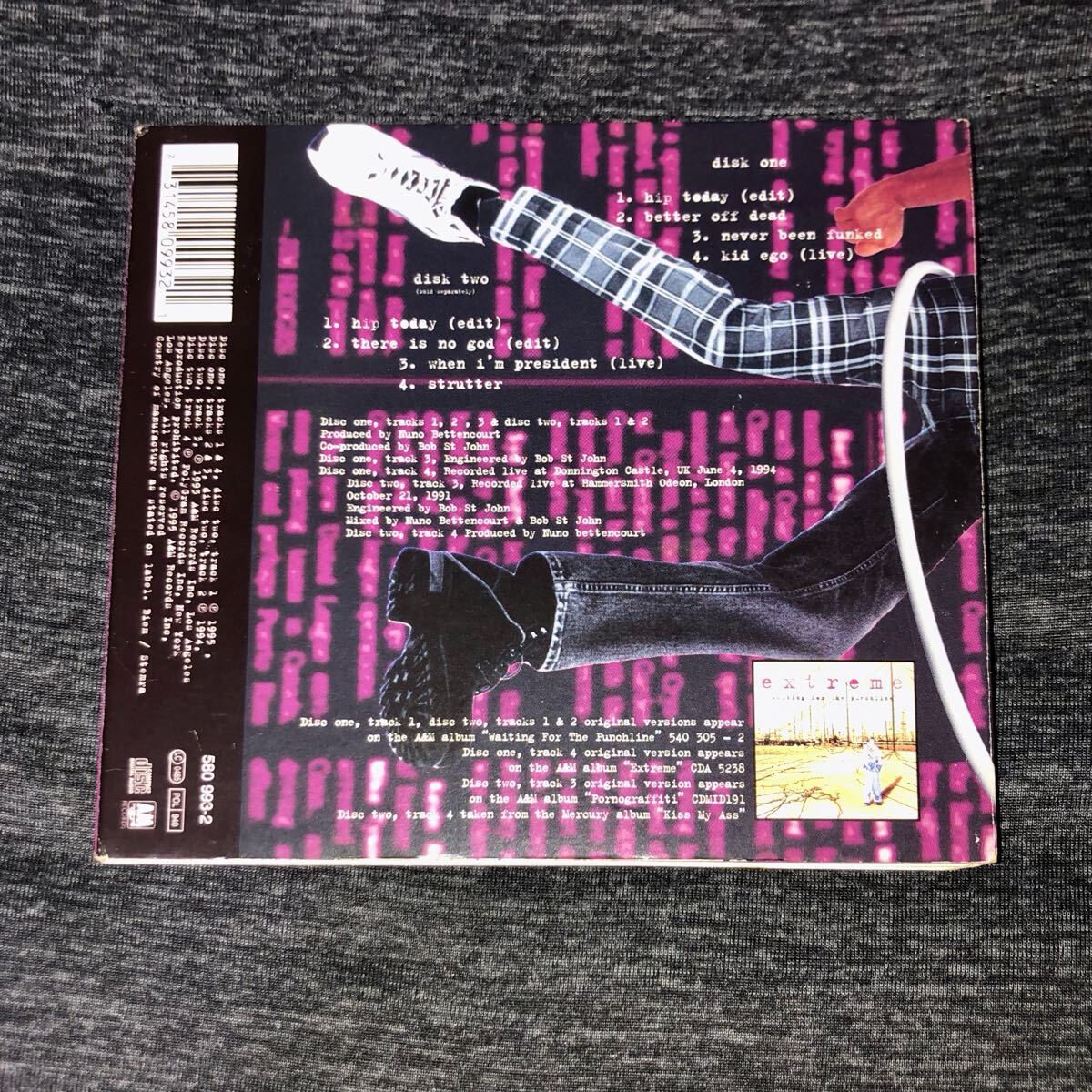 EXTREME エクストリーム HIP TODAY シングル デジパック仕様 2CD 2枚組 コレクター ヨーロッパ盤 マニア レア 95年製_画像4