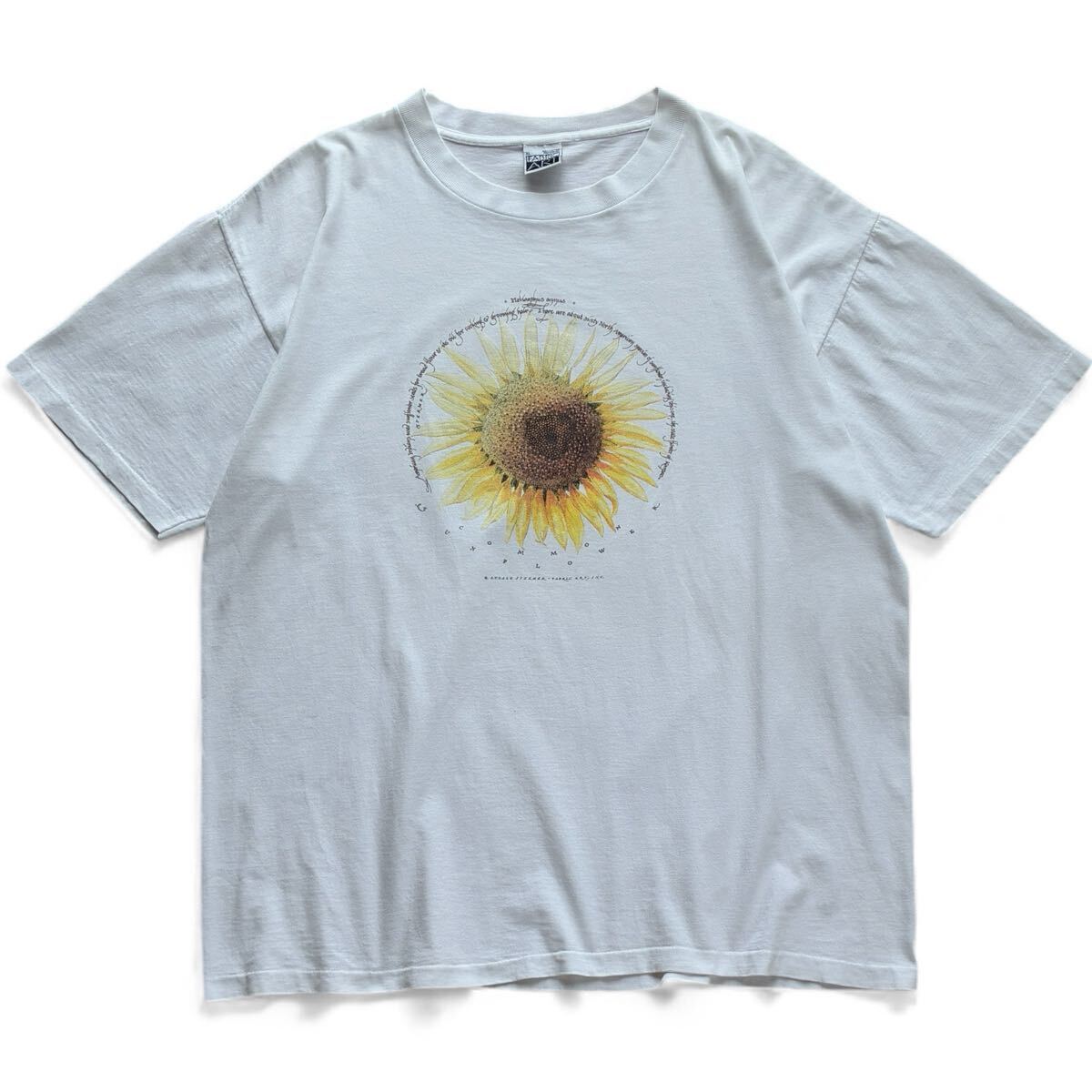 90's USA製 FABRIC ART サンフラワー Tシャツ XL ホワイト 90´s USA製 FABRIC ART サンフラワー Tシャツ XL ホワイト 白