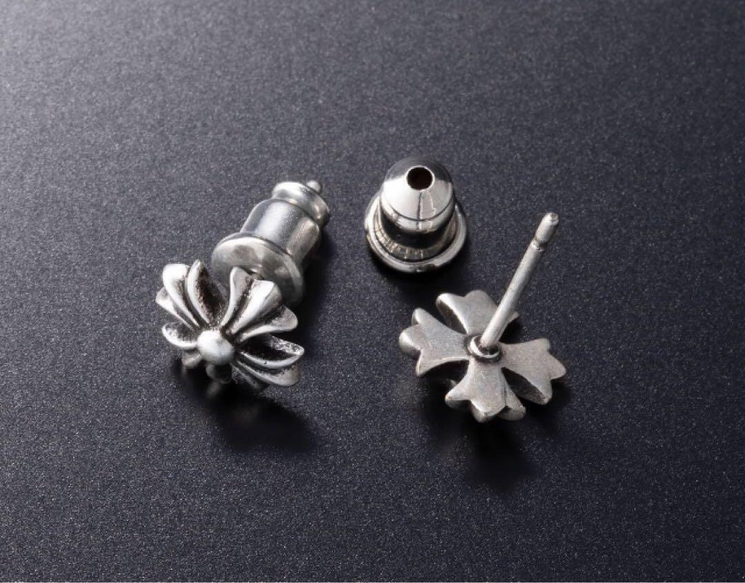新品 シルバー925 ピアス クロス 十字架 キャッチ付 両耳 匿名配送 001_画像2