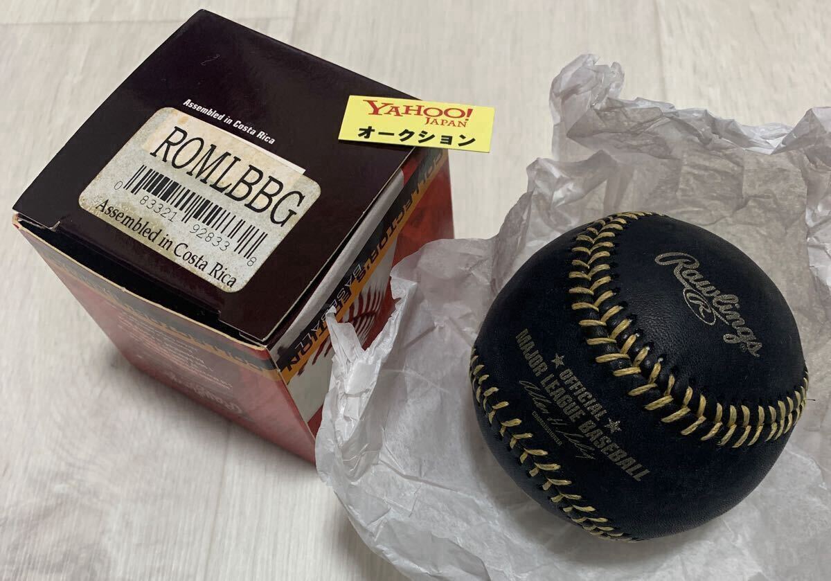 未使用★①★MLB★BLACK BASEBALL★Rawlings★公式★ローリングス★メジャーリーグ★野球★ブラック ボール★USA アメリカ グッズ サイン_画像3