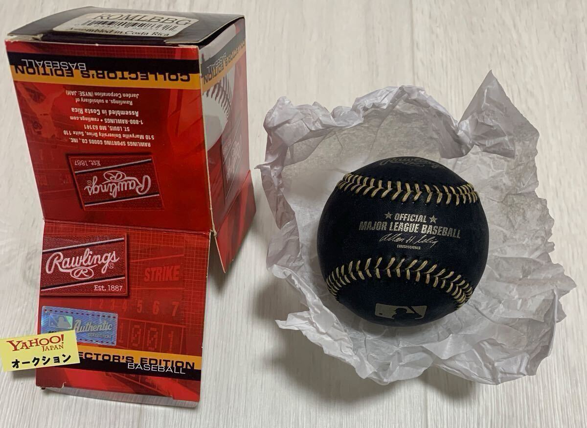 未使用★①★MLB★BLACK BASEBALL★Rawlings★公式★ローリングス★メジャーリーグ★野球★ブラック ボール★USA アメリカ グッズ サイン_画像1