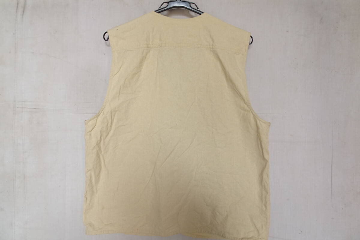 RUCK DAM/ уличный лучший / рабочая одежда лучший /V шея / передний кнопка-застежка / заслонка * застежка-молния карман / кремовый цвет /LL размер (8/27R7)