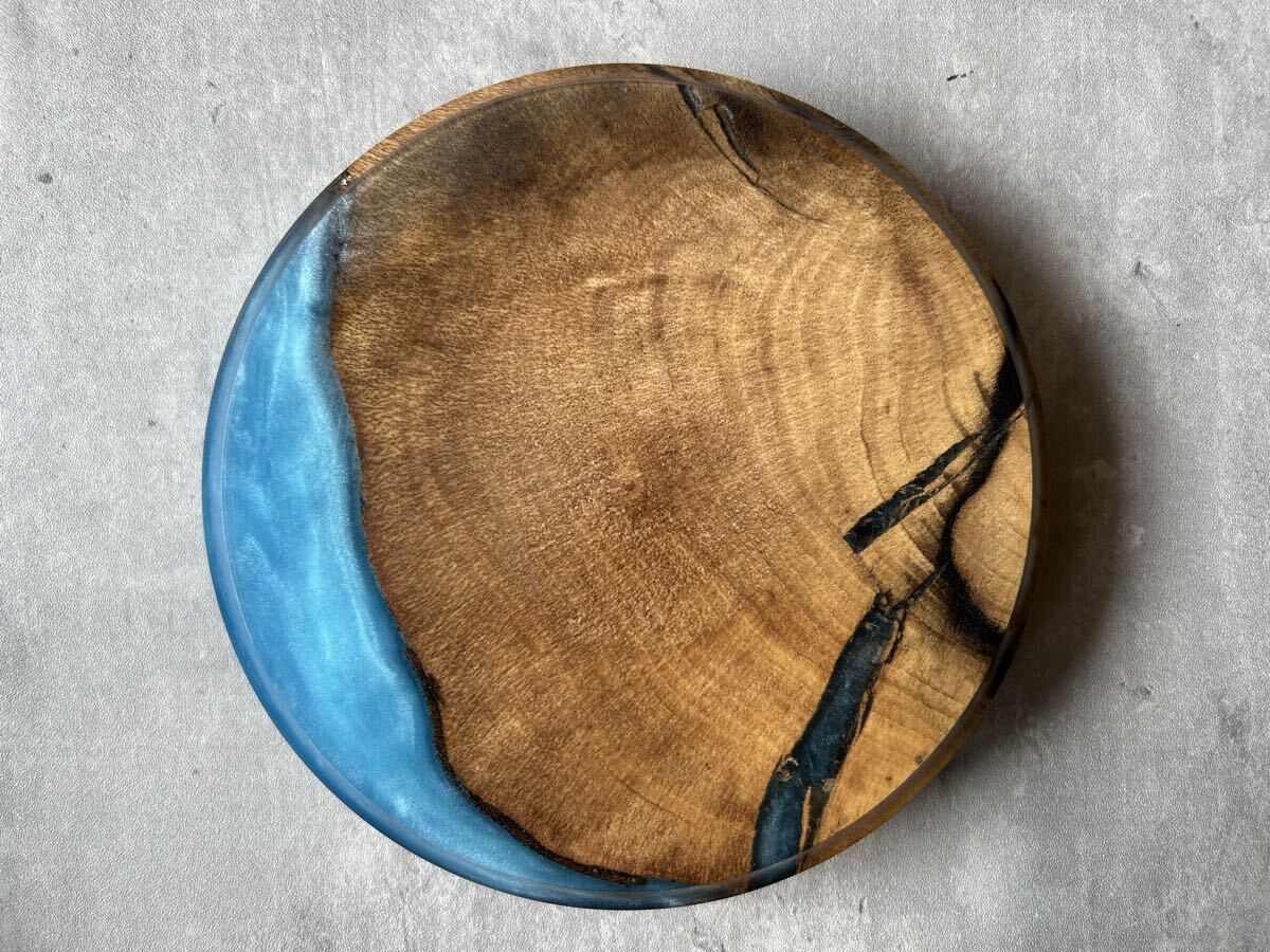 BASE WOOD DESIGN OD缶 ランタン 台座 花台 黒柿×レジン⑥ その他