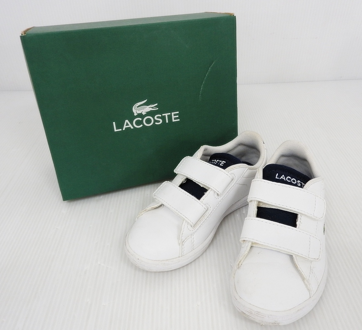 LACOSTE ラコステ カーナビ― エヴォ ベルクロ スニーカー UK8.5 約16cm キッズ 子供靴 白 ホワイト_画像1