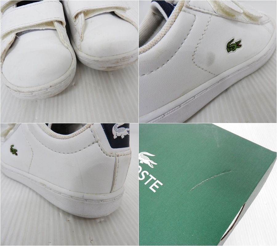 LACOSTE ラコステ カーナビ― エヴォ ベルクロ スニーカー UK8.5 約16cm キッズ 子供靴 白 ホワイト_画像10
