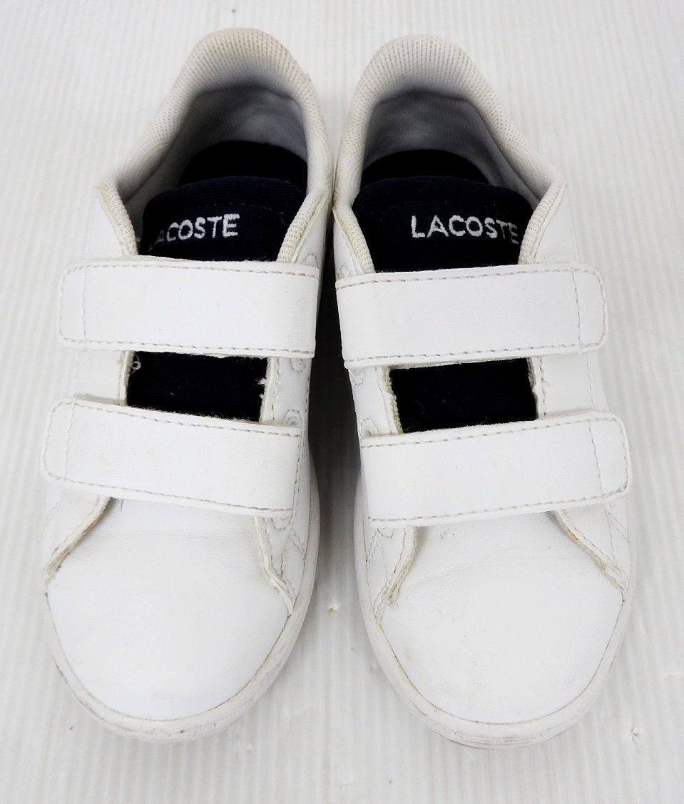 LACOSTE ラコステ カーナビ― エヴォ ベルクロ スニーカー UK8.5 約16cm キッズ 子供靴 白 ホワイト_画像2
