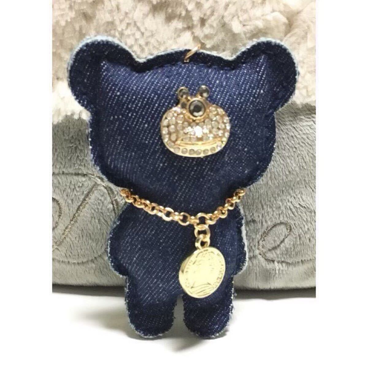 新品/可愛い/くまさん/バッグチャーム/キーリング付き/キーホルダー/レディース バッグ 可愛い デニム_画像2